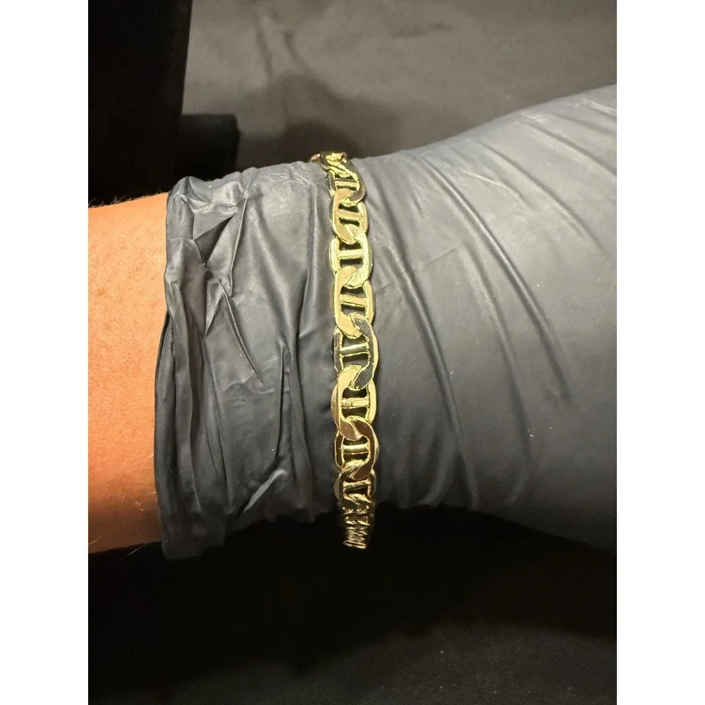 gold layered bracelet 8inch 7mm lobster clasp